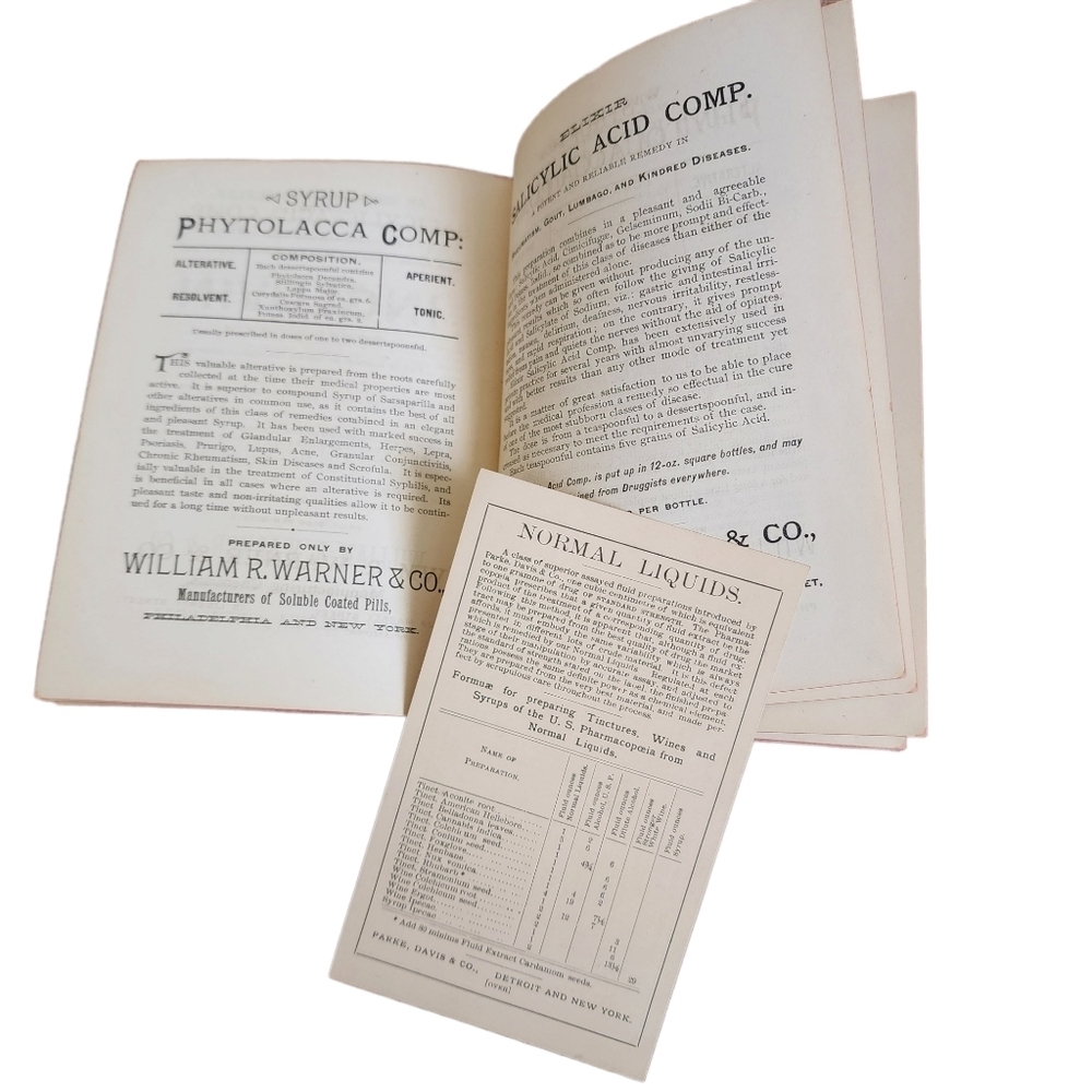 ANTIQUE x WM‎ R WARNER'S Therapeutic Reference Book small hardback circa 1890 - Picture 8 of 16